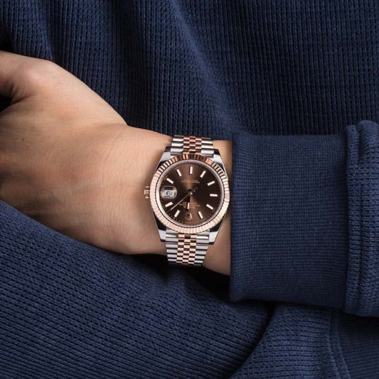 ⌚ Rolex Oyster Perpetual Datejust 41 – Chocolate Dial | Everose Rolesor (Replica)