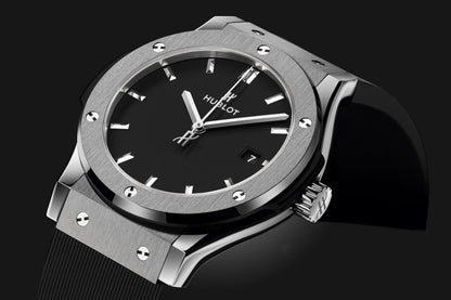🕒 HUBLOT Classic Fusion – Black Dial Titanium Edition (Replica) By SHABAB STYLE