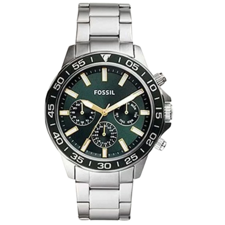 Men's Stainless Steel Chronograph Wrist Watch BQ2492 - 45 mm - Green