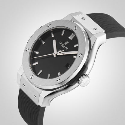 🕒 HUBLOT Classic Fusion – Black Dial Titanium Edition (Replica) By SHABAB STYLE