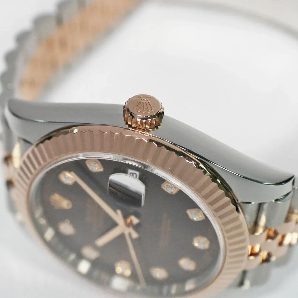 ⌚ Rolex Oyster Perpetual Datejust 41 – Chocolate Dial | Everose Rolesor (Replica)