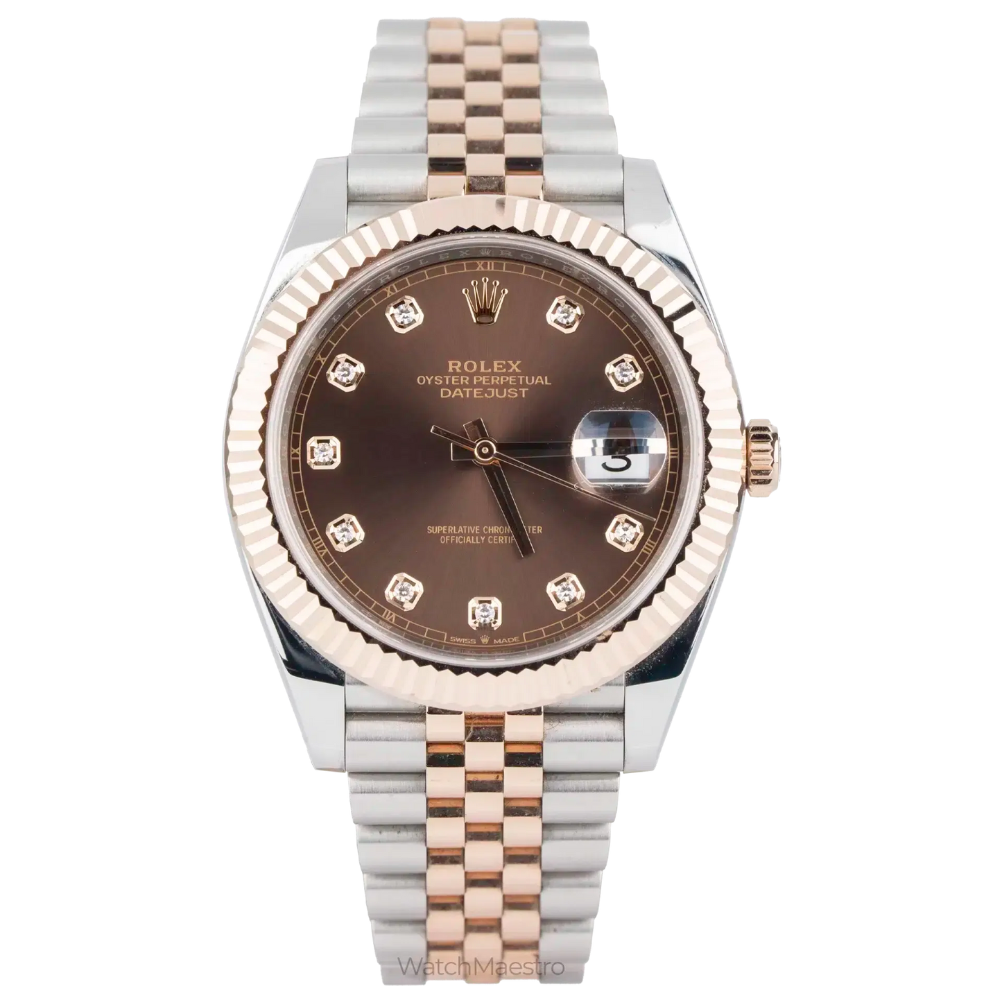 ⌚ Rolex Oyster Perpetual Datejust 41 – Chocolate Dial | Everose Rolesor (Replica)